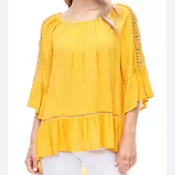 Fever Crochet Bell Sleeve Blouse‎ - Picture 1 of 7